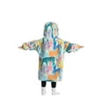 thumbnail image 4 of Oversized Wearable Blanket Hoodie For Adult Kids - Big Hooded Sherpa Junior Sweatshirt With Front Pocket, 4 of 5