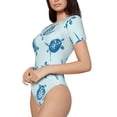 thumbnail image 2 of Balery Turtle Women's Short Sleevee Crew Neck Bodysuit Tops Short Sleeve Tops Basic-X-Large, 2 of 9
