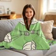 thumbnail image 6 of Kids Blanket 60 x 50 Inch Double-Sided Fleece Nap Mat for Travel,Green Parachute Printed Machine Washable, 6 of 8