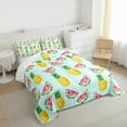 thumbnail image 3 of Manfei Kawaii Watermelon Pineapple Bedding Comforter Set, Cartoon Fruit Print Twin Comforter Sets, Teens Kids Child Reversible Bedding Set, Luxury Bedroom Decor, 2 Pieces, 3 of 8