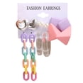 thumbnail image 5 of sunsanly 4/6 Pair Stud Earrings Geometric Fade-resistant Smooth Surface Sweet Acrylic Creative Heart Candy Colour Dangle Earrings Jewelry Accessories, 5 of 8