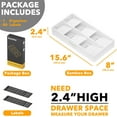 thumbnail image 5 of SpaceAid Bamboo Silverware Drawer Organizer with Labels, 15.6"L x 8"W x 2.4"H, White, 5 of 7