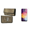 thumbnail image 1 of Holster and Screen Protector Bundle for OnePlus 10 Pro: Rugged Denim Nylon Belt Pouch Case (Tan Brown) and (2-Pack) Tempered Glass Shield, 1 of 9