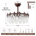 thumbnail image 5 of KAISITE 20'' Indoor Ceiling Fan with Light, Glass Petals Pattern & Remote Control for Bedroom & Living Room, 5 of 6