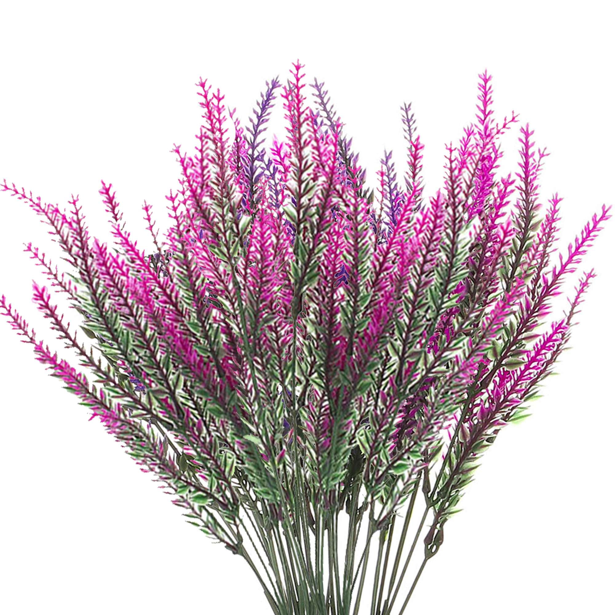 Gustave 2 Bundles Artificial Lavender Flowers Plants UV Resistant Faux