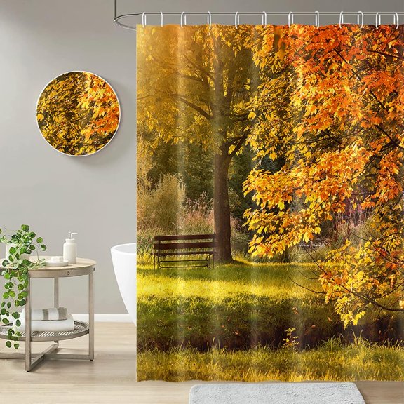 Retro Shower Curtain for Bathroom, Barn Door Shower Curtain Set 72x72inches Farmhouse Wood Door Fabric Waterproof Shower Curtains with Hooks