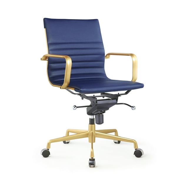 Design Lab MN LS00091NAVGLD Decade Navy/Gold Office Chair