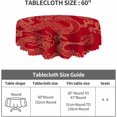 thumbnail image 3 of Tablecloth Round Dragon Table Cloth Chinese Dragons Fighting Gold Outlines on Red Table Cover for Dining Room Kitchen Decoration Round Tablecloths 60 inch, 3 of 6