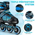 thumbnail image 6 of TaroKitc Adjustable Inline Skates for Kids and Adult, Girls, Boys with All Light up Wheels, Blue(Size 9-12 Women/8-11 Men), 6 of 7