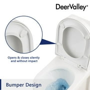 DeerValley 12 Rough-In White One Piece Toilet for Small Bathroom ,Ceramic Round Compact Toilet Dual Flush 1.1/1.6 GPF High Efficiency Water Saving Toilet Soft Close Seat Included