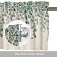 thumbnail image 6 of Retro Leaf Valance Curtain for Windows Country Watercolor Green Eucalyptus Leaves Flora Plant Linen Texture Rod Pocket Curtain Valances Short Window Treatments for Kitchen Bathroom 54 x 18 Inch, 6 of 9
