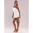 thumbnail image 4 of Women's Solid Color Ruffled Hem Bandeau Dress, Dresses For Women, White, 4 of 7