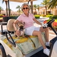 thumbnail image 3 of Golf Cart Seat Covers for 2 Seater, Yellow Dragonfly Soft Microfiber Cart Seat Towel Blanket, Vintage Rustic Chic Animals Absorbent Breathable Non Slip Bench Seats Protector for Golf Course 51"x31", 3 of 9
