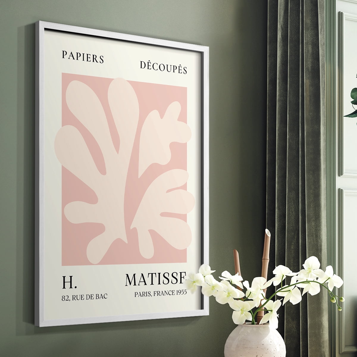 Matisse CLIII Framed Print in White Solid Wood 11 x 14 Framed Print