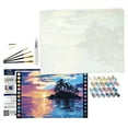 ArtSkills Island Sunset Paint by Number Art Kit for Adults, 20" x 15" Stretched Canvas, Unisex