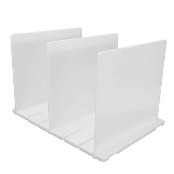 1 Set 3 Dividers Adjustable Plastic Closet Shelf Divider, Detachable Handbag Purse Dividers for Closet, Shelf Separators in Closet Vertical Storage Organizer for Bedroom Bathroom White