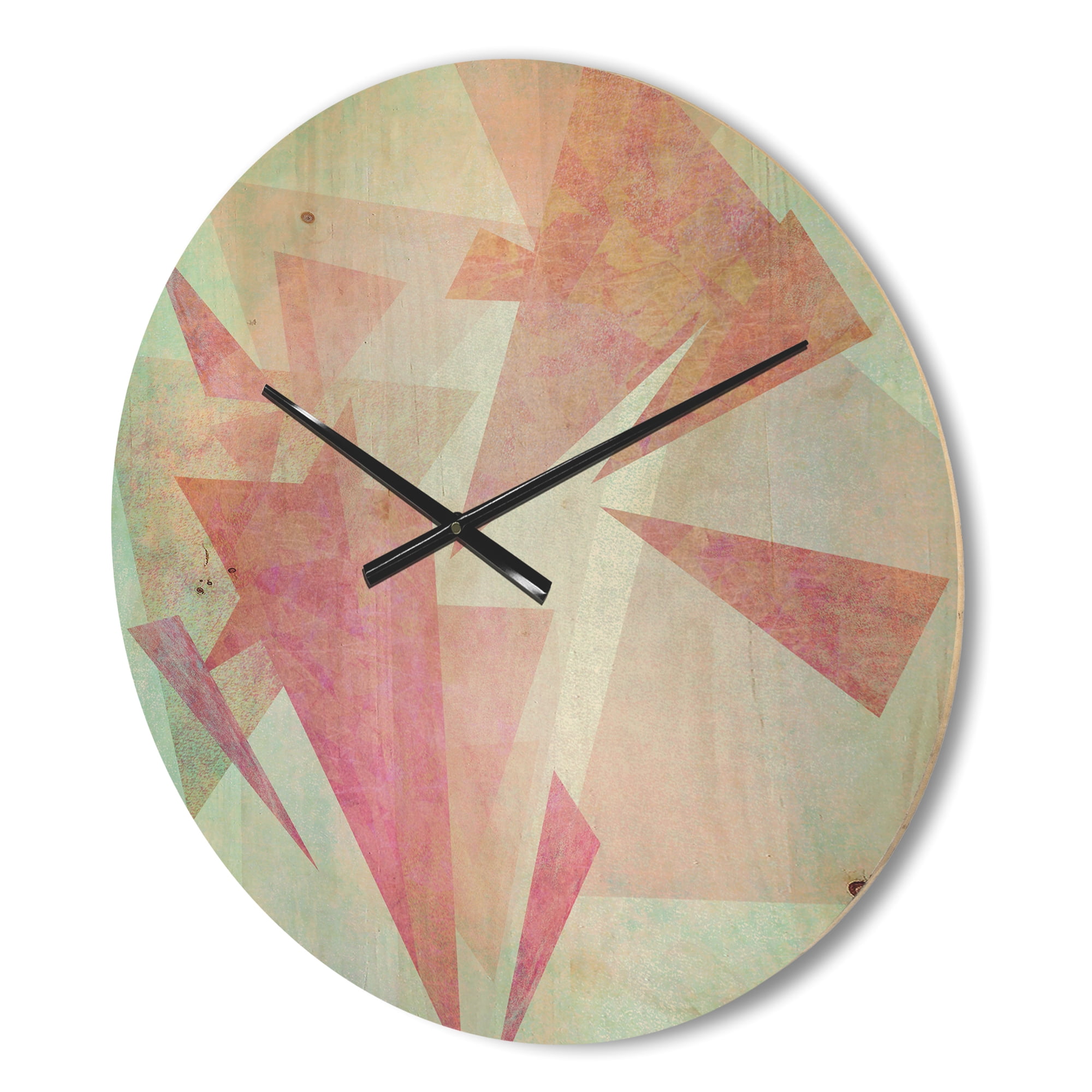 Designart 'Traditional Triangular ' Farmhouse Wood Wall Clock
