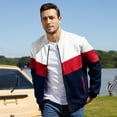 thumbnail image 2 of Men's Bomber Jacket Lightweight Casual Zipper Coat with Pockets Ideal for Camping, Hiking, 2 of 10