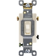 GE Heavy-Duty Grounding 3-Way Toggle Switch, Light Almond, 15A - 42480