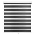 thumbnail image 1 of Biltek Zebra Cordless Window Blinds, Dual Layered Light Filtering Roller Shades, Easy Install Blinds, Indoor Home Decor, Pull-Down Shades for Windows, Light Control for Day & Night, Black, 31"W X 72"H, 1 of 7