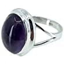 Navya Craft Amethyst Oval 925 Sterling Silver Handmade Women Statement Ring, Purple Gem Stone Ring Size 10.0