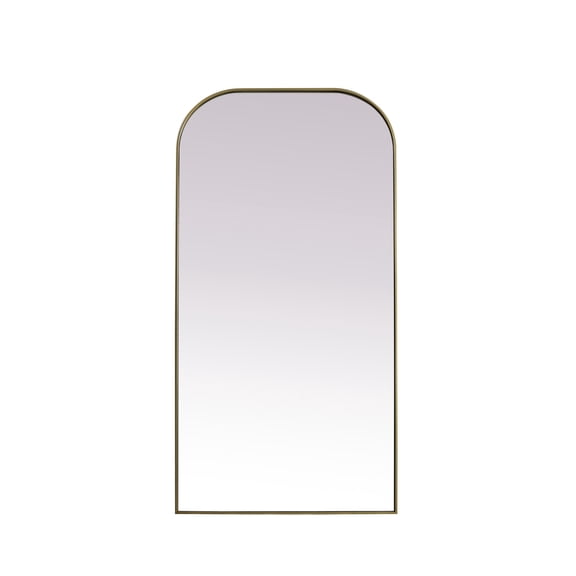 Metal Frame Arch Full Length Mirror 35x72 Inch in Brass