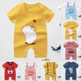 thumbnail image 4 of Xudanell Newborn Outfits Baby Boy Cotton Jumpsuit Cotton Graphic Printed Trendy Summer Clothes Yellow 12-18 Months, 4 of 4