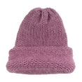 thumbnail image 2 of BambooMN Adult Super Soft Hand Knit Winter Hat for Women and Men - Lilac, 2 of 3