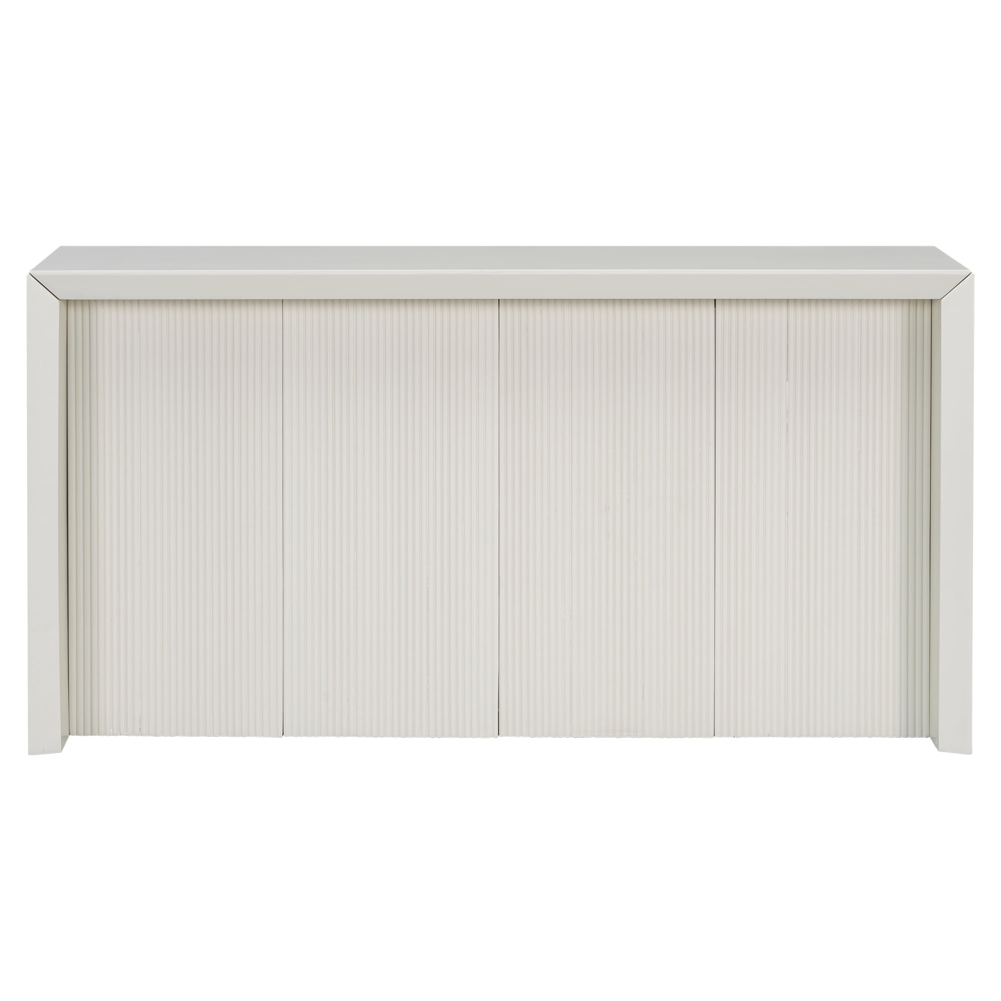 Harper & Bright Designs Fluted Wood Console Table , Minimalist Acacia Wood Entryway Table forHallway and Entryway , White