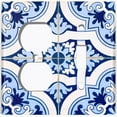 thumbnail image 4 of Metal Light Switch Plate Cover Elegant Blue White Mandala Tile Pattern TIL026, 4 of 13
