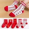 thumbnail image 2 of Tiqkatyck Ankle Socks Clearance, 5 Pairs of Children's Socks Baby In Tube Socks Cartoon Boys and Girls Socks Cotton Socks Compression Socks for Women Crew Socks for Women No Show Socks Womens Red M, 2 of 9
