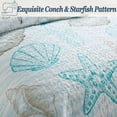 thumbnail image 4 of Coastal King Quilt Set Starfish - Soft Microfiber Lightweight 3-Piece for All Season (1 Quilt, 2 Pillow Shams), 4 of 9