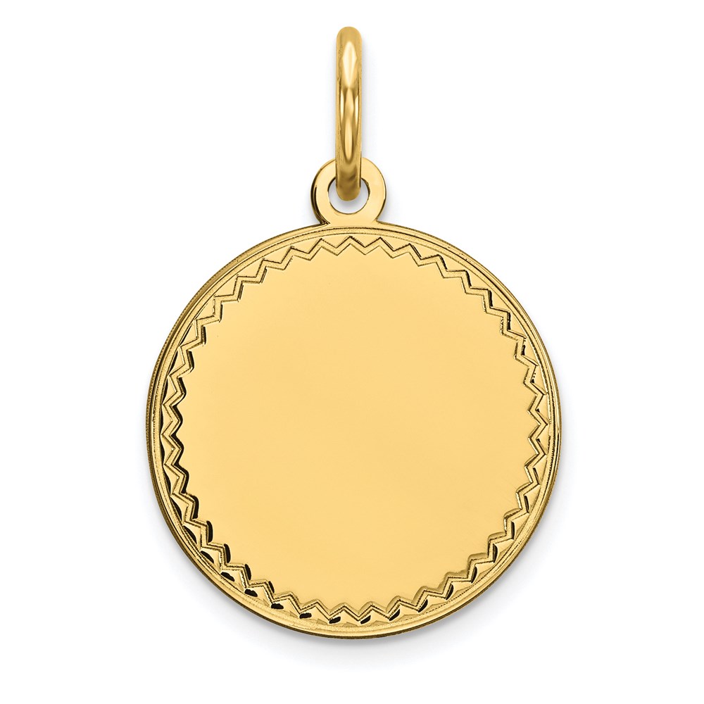 FJC Finejewelers 14k Yellow Gold Plain .027 Gauge Engravable Round Disc Charm