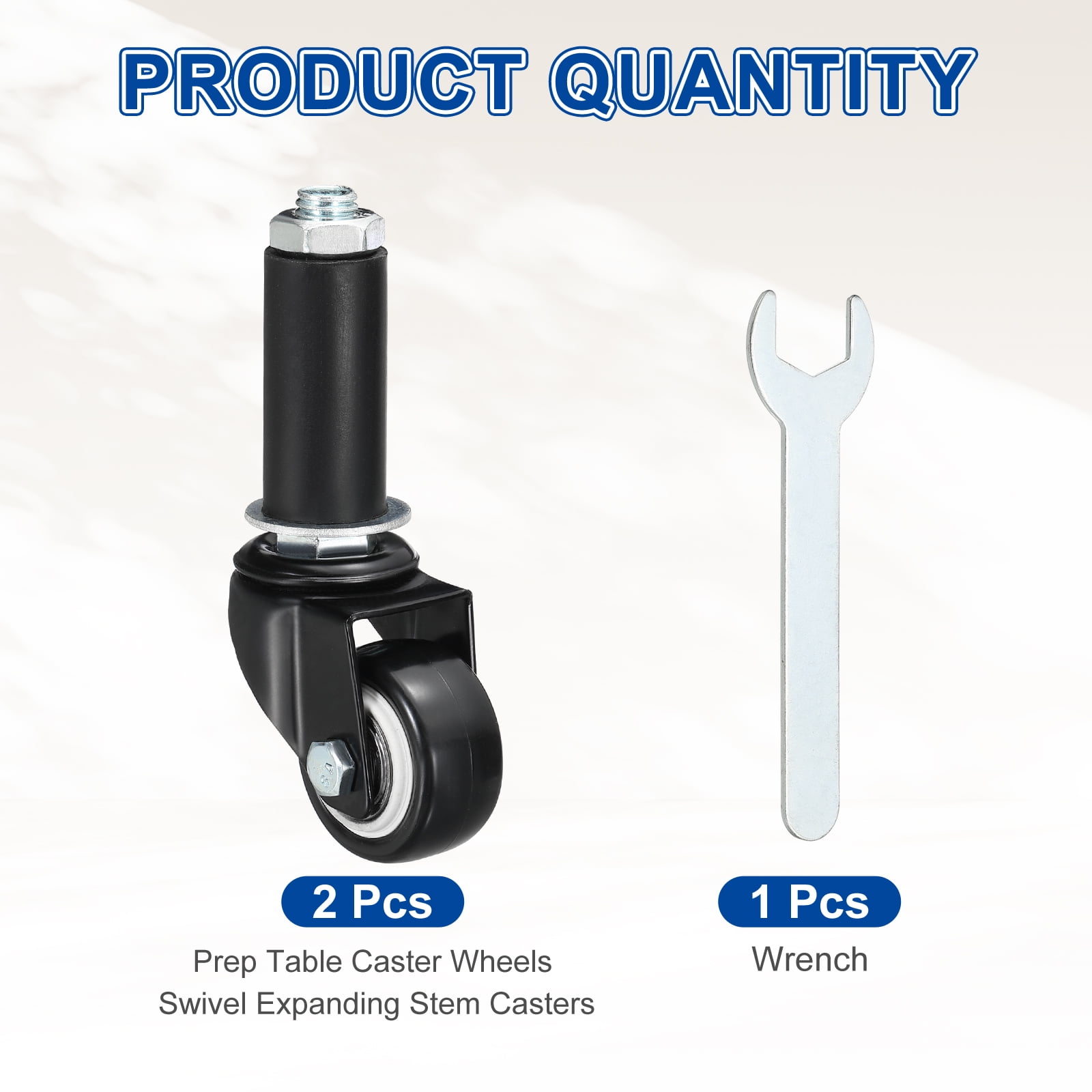 Uxcell 2pcs Prep Table Caster Wheels (1.5 Inch) - Heavy Duty Swivel Expanding Stem Casters for Commercial Kitchen Prep Tables Utility Cart Furniture Legs Worktable