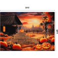 thumbnail image 4 of Caltero Halloween Backdrop Halloween Pumpkin Lantern Backdrop Vinyl 5 X 7 Ft Scarecrow Background Halloween Fall Party Supplies for Photography Studio, 4 of 8