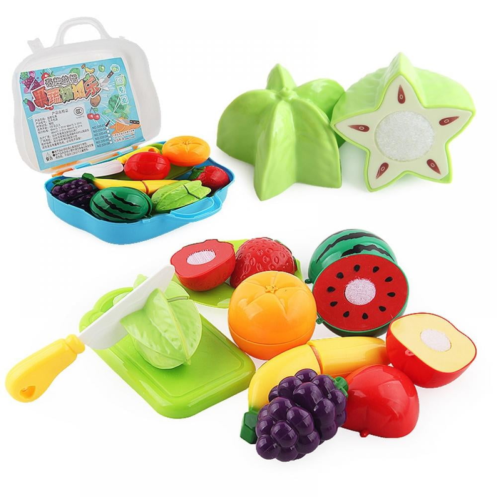 Insten Play Food Set of Fruit and Vegetable, Toy Kitchen Accessories,  Pretend Cutting for Toddlers and Kids