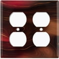 thumbnail image 3 of Metal Light Switch Plate Cover Image of Marble Red Brown Swirl Galaxy MAR082, 3 of 13
