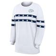 thumbnail image 3 of Women's WEAR by Erin Andrews  White Kansas City Chiefs Americana Stripe Long Sleeve T-Shirt, 3 of 4