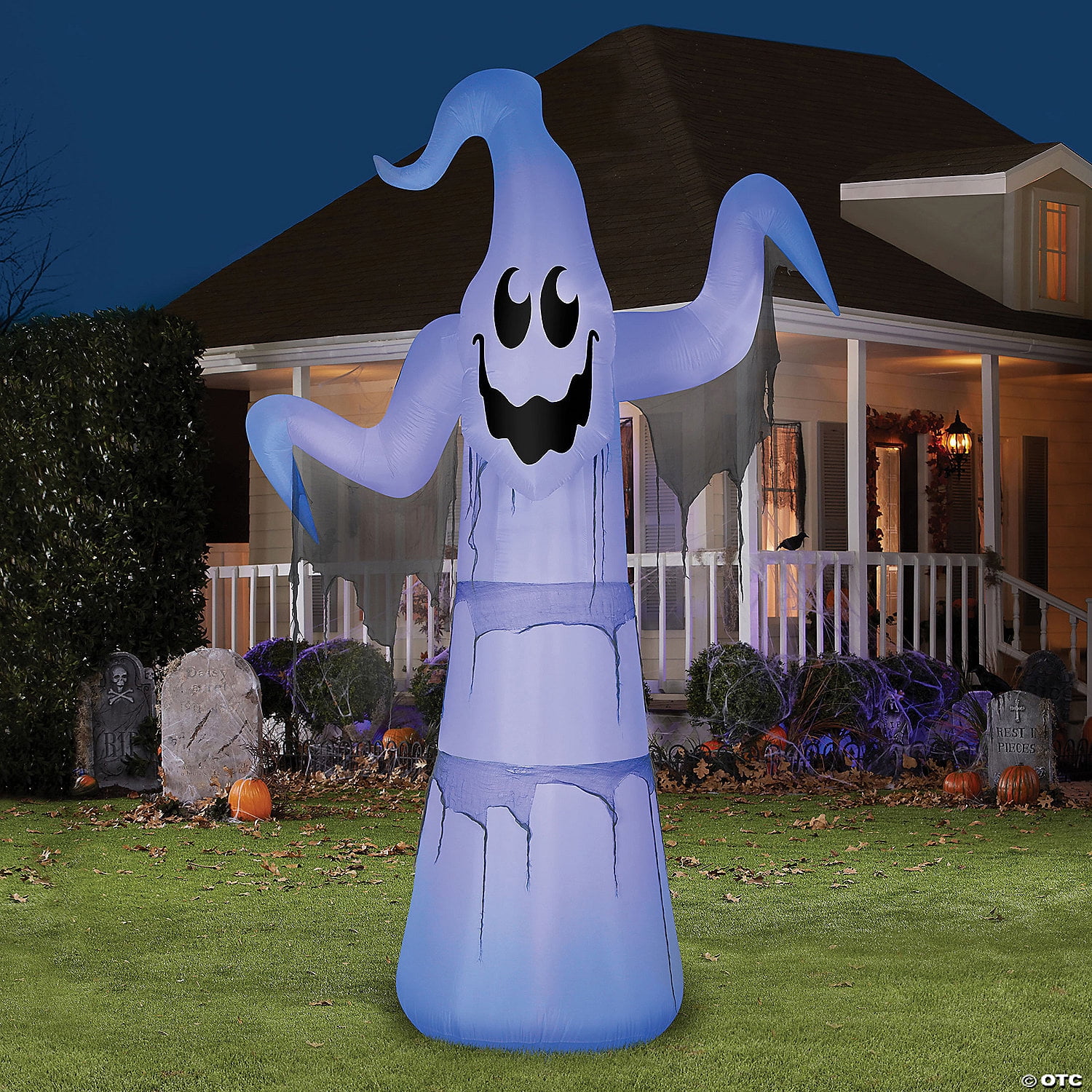 Gemmy Airblown Inflatable Oogie Boogie With Santa Hat - 3.5 Ft Disney Halloween Christmas Decor