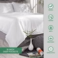 thumbnail image 4 of PURE BAMBOO Sheets King Size Bed Sheet 4 Piece Set, Genuine 100% Organic Bamboo Viscose, Luxuriously Soft & Cooling, Double Stitching, 16" Deep Pockets (King, Sea Glass), 4 of 9