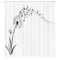 thumbnail image 2 of Ambesonne Music Shower Curtain, Meadow Dandelions Floral, 69"Wx70"L, Black White, 2 of 4