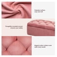 thumbnail image 5 of Velvet Ottoman Footrest, 42 Inch Storage Bench with Gold Legs - Pink Window Seat for Living Room, Bedroom, Entryway - Padded Ottoman with Tufted Cushion, 5 of 8