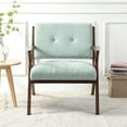 thumbnail image 2 of GDF Studio Modern Mid-Century Accent Chair with Light Green Upholstery & Wooden Frame, 2 of 9