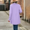 thumbnail image 5 of VSSSJ Women's Long Sleeve Cardigan Casual Open Front Drape Cardigan Lightweight Duster Irregular Hem Cardigans Tops Purple M, 5 of 8