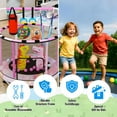 thumbnail image 4 of LinkRomat Round Trampoline for Kids, Indoor & Outdoor Toddler Trampoline with Enclosure, Adjustable Height Handrail & Durable Designs for Boys & Girls, 450lbs Capacity, 7-in-1, 55", 4 of 10