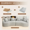 thumbnail image 4 of Timbernest Sectional Couch, 110" Curved Chenille Sleeper Sofa, 4 Seater Modular Sectional with 4 Pillows for Living Room, Gray, 4 of 10