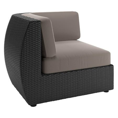 CorLiving Seattle Patio Corner Seat, Textured Black Weave