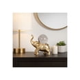 thumbnail image 3 of Elephant Figurine with Crystal Ball for Home Decor - Sculpture with Glass Orb for Living Room, Shelf, Office, or Bathroom Styling - Glam Accents Display for Console and Mantel - 9", Gold & Metallic, 3 of 12
