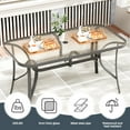 thumbnail image 5 of Arlopu 7pcs Patio Dining Table & Chair Set, Outdoor Dining Table with Umbrella Hole & 6 Textilene Chairs for Graden Backyard, Brown, 5 of 11