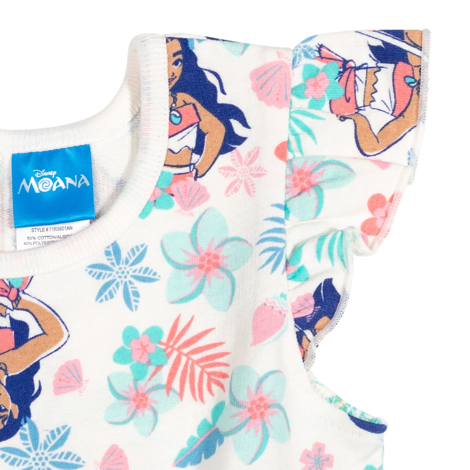 Disney Moana Toddler Girls French Terry Sleeveless Romper Infant to Big Kid